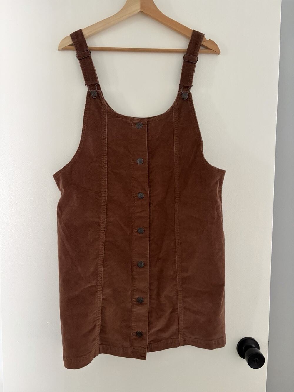 Celebrity Pink Size M Overall Corduroy Button-Front Pinafore Brown Casual Y2K
